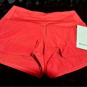 Lululemon Athletica Red Athletic Shorts with Wide Waistband